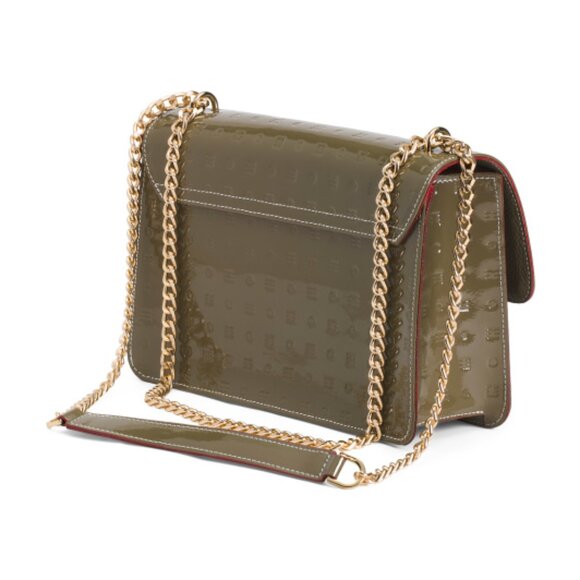 new Arcadia GIANNA Patent Leather Flap Over Crossbody Bag 254 13MT7 - Picture 4 of 9